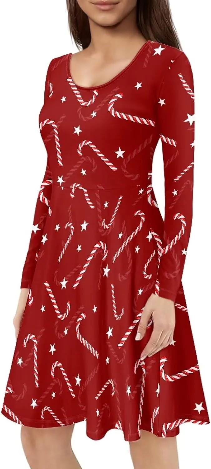 Mushroom Women Long Sleeveless Casual Summer Dresses, High Waist Swing Maxi Long Dress, Evening Dress for Party