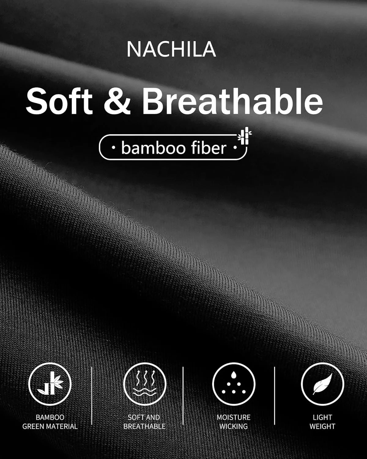NACHILA Undershirts for Men- Viscose Made from Bamboo, 3 Pack Short Sleeve Tees Soft T-Shirts Comfy Loungewear Top
