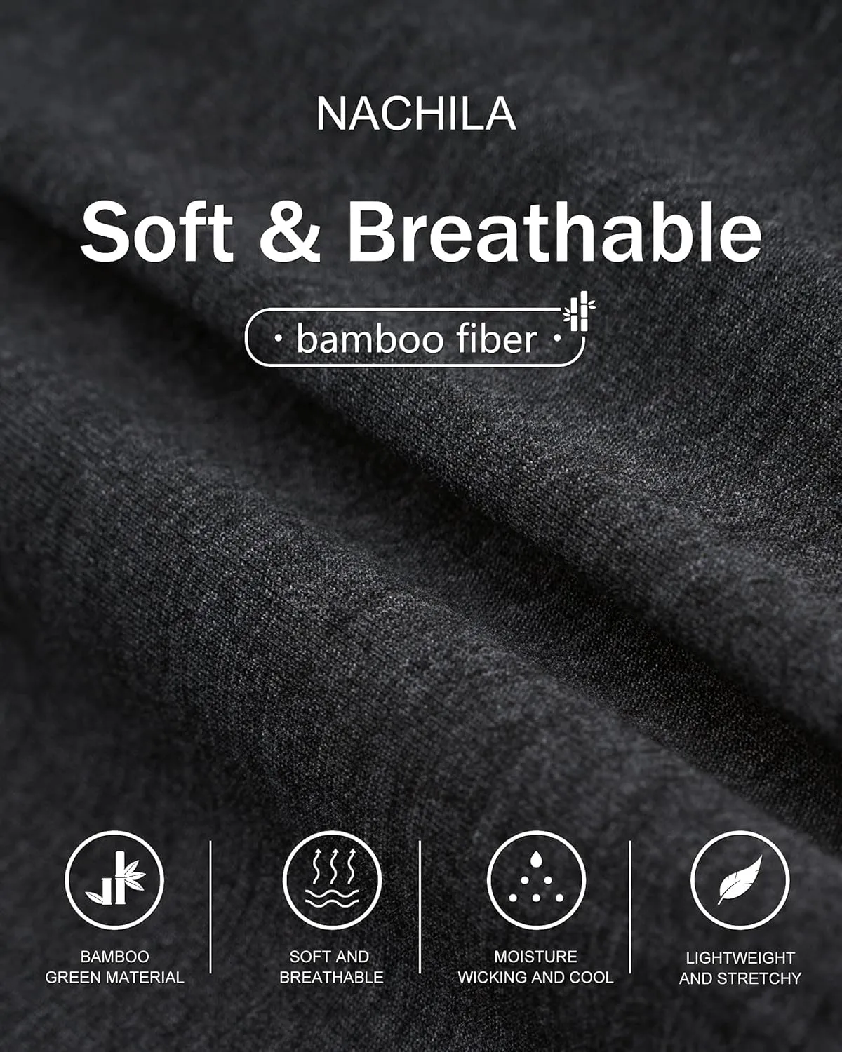 NACHILA Undershirts for Men- Viscose Made from Bamboo, 3 Pack Short Sleeve Tees Soft T-Shirts Comfy Loungewear Top