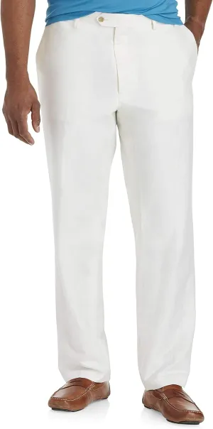Oak Hill by DXL Men's Big and Tall Linen-Blend Suit Pants White 48 x 30