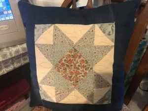 Quilted star Farmhouse Pillow