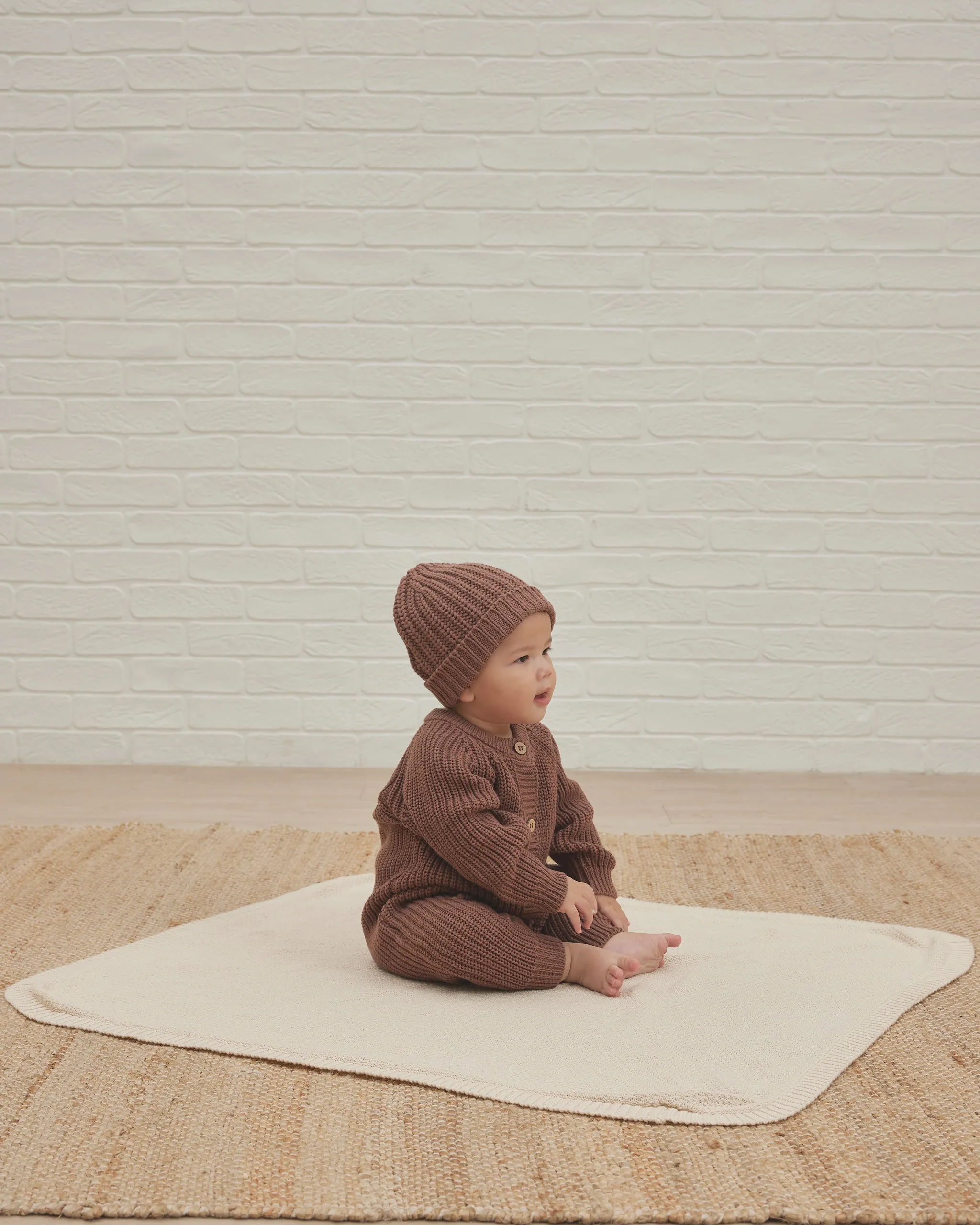 Quincy Mae Chunky Knit Jumpsuit - Cocoa