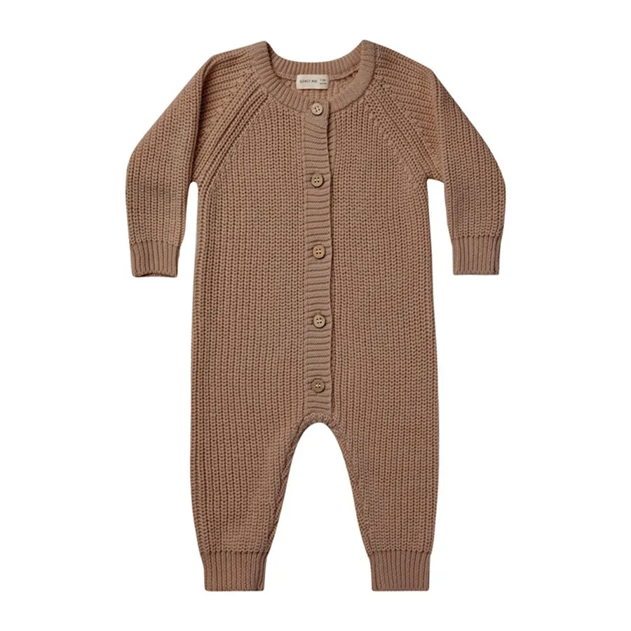 Quincy Mae Chunky Knit Jumpsuit - Cocoa