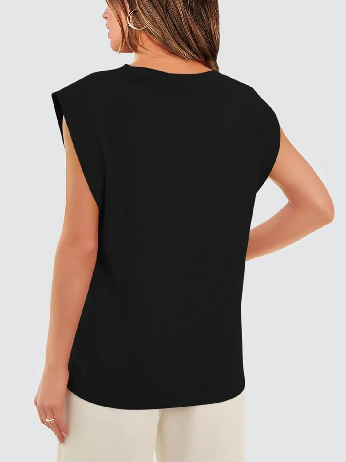REORIA Womens Summer Cap Sleeve Cotton Tank Tops 2025 Fashion Outfits Loose Fit Dressy Basic Tees Shirts