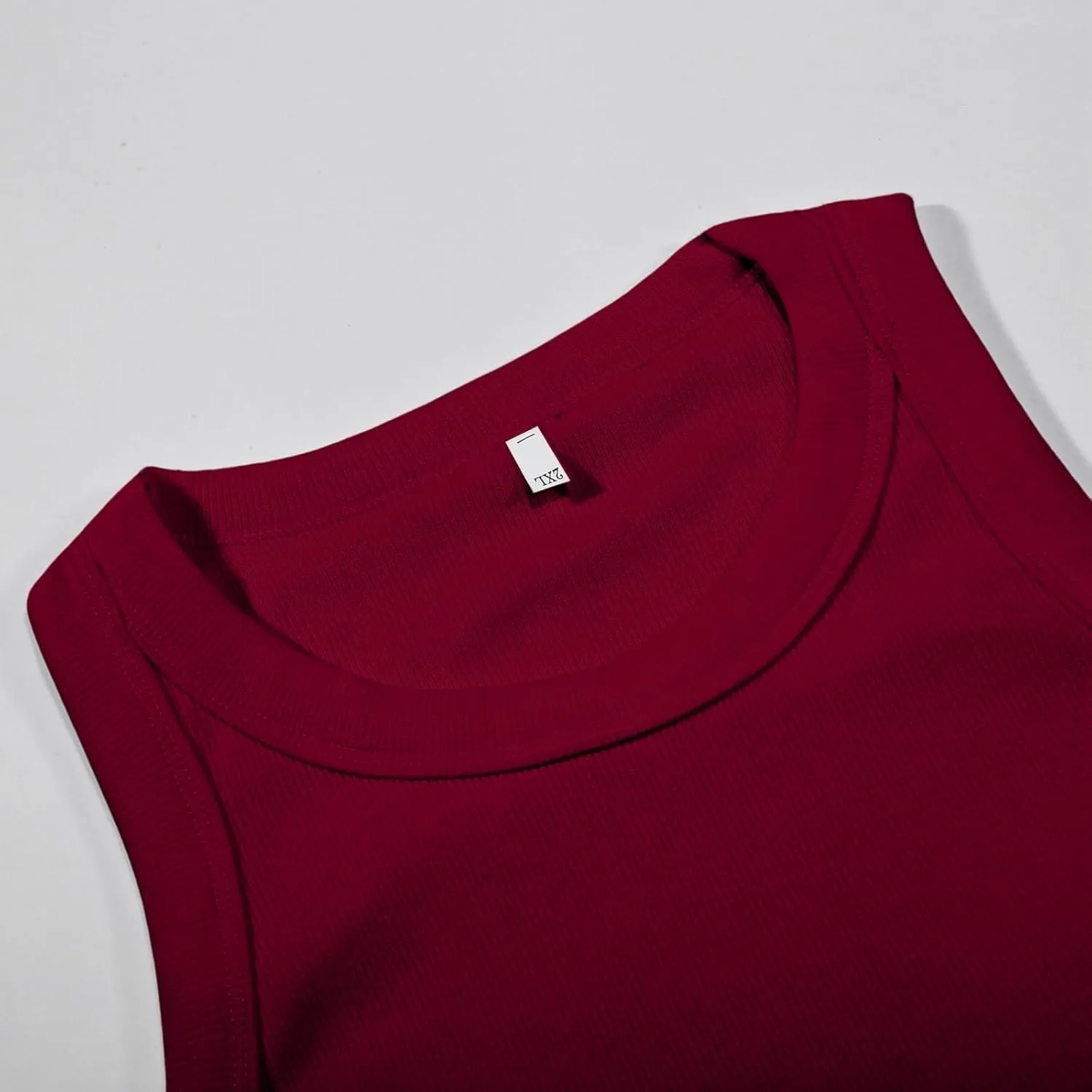Ribbed Tank Tops for Women with Built in Bra Casual Crew Neck Sleeveless Shirts Basic Workout Camisole Tees