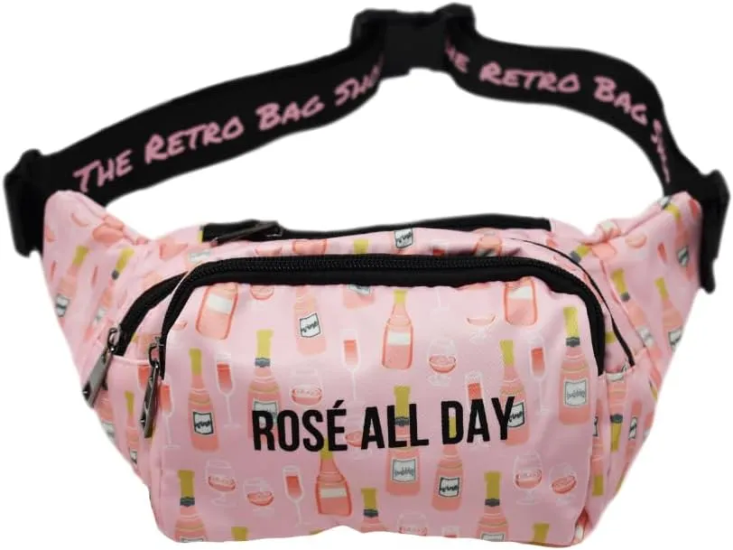 Rose All Day Fanny Pack Fashion Waist Chest Bag Adjustable Belt Chest Shoulder Pack Casual Bag Bum Bags Hip Pouch for Women Men Running Hiking Fitness Cycling Beach Travel Concert Festival
