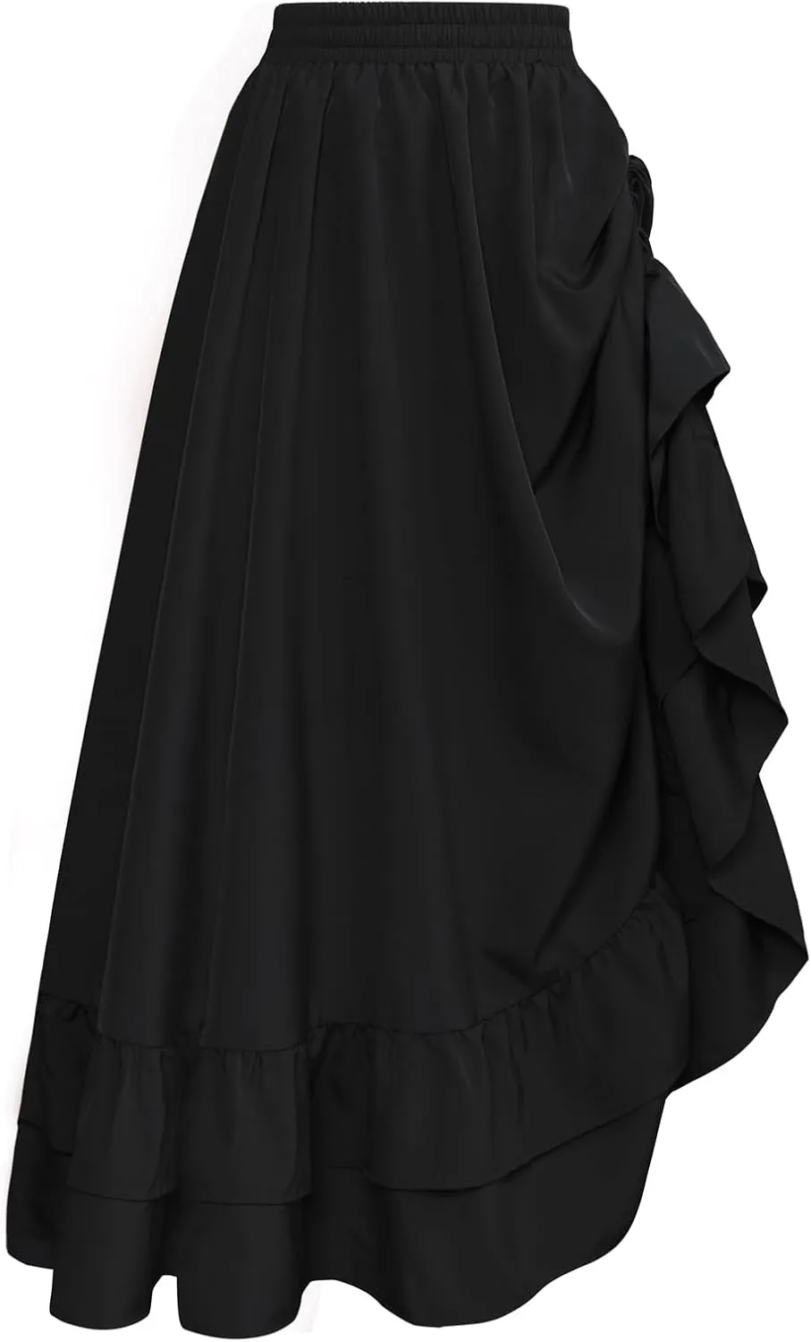 Scarlet Darkness Women Renaissance Skirt Medieval Ruffle Layered Maxi Skirts