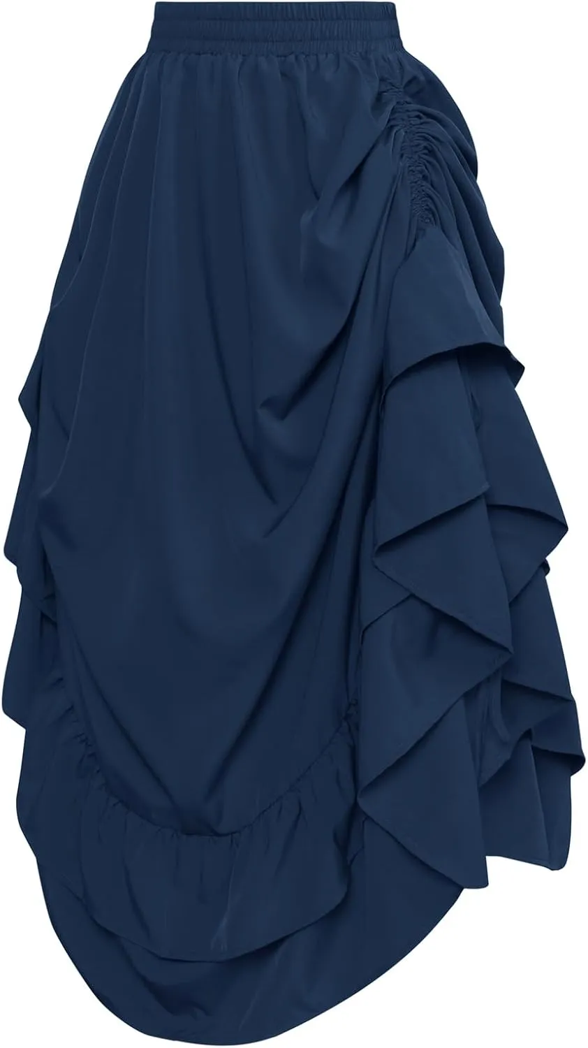 Scarlet Darkness Women Renaissance Skirt Medieval Ruffle Layered Maxi Skirts