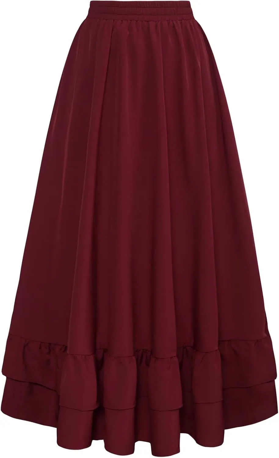 Scarlet Darkness Women Renaissance Skirt Medieval Ruffle Layered Maxi Skirts