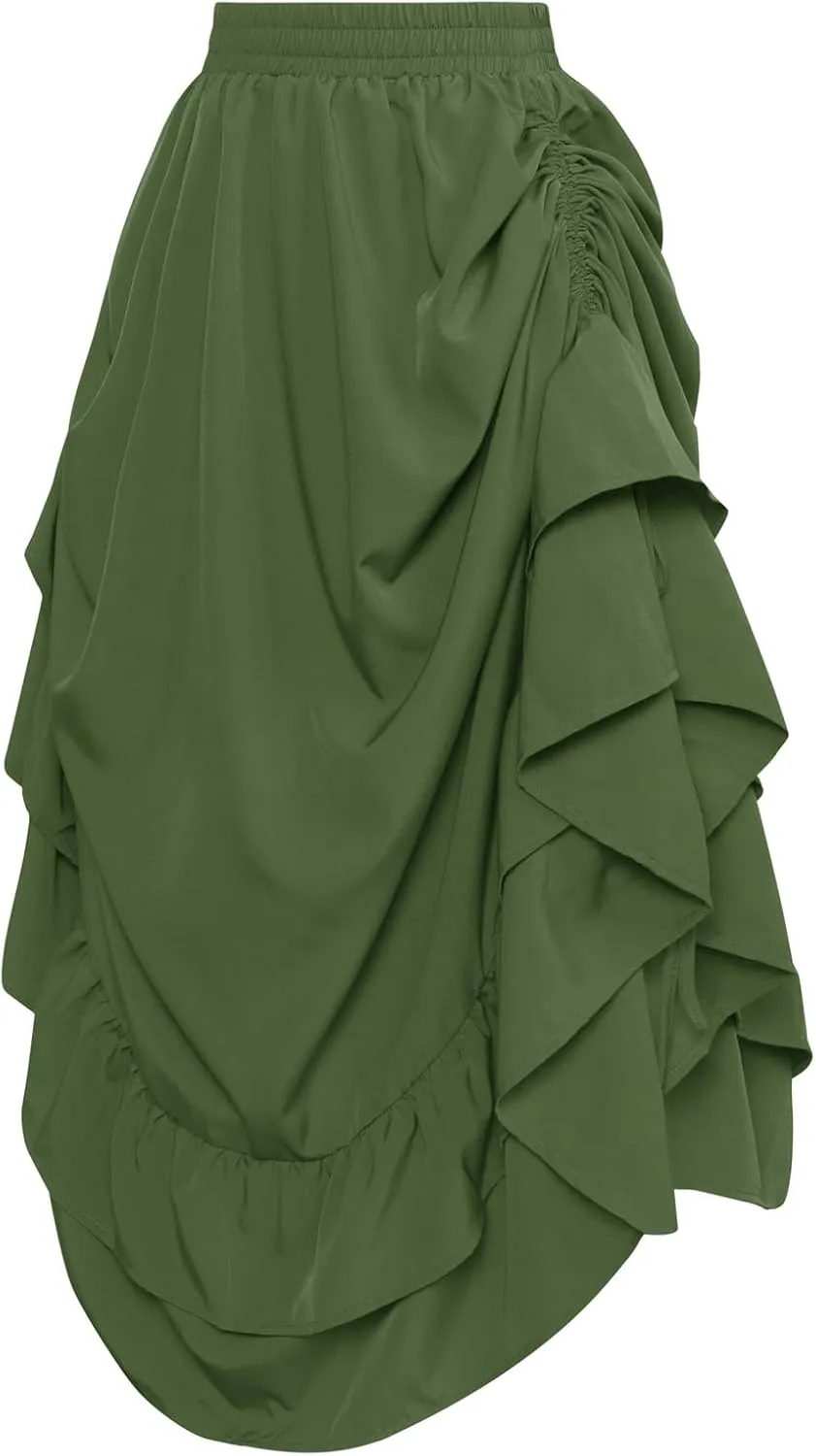 Scarlet Darkness Women Renaissance Skirt Medieval Ruffle Layered Maxi Skirts