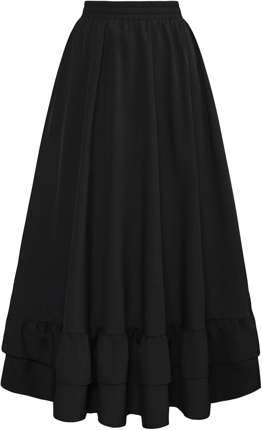 Scarlet Darkness Women Renaissance Skirt Medieval Ruffle Layered Maxi Skirts