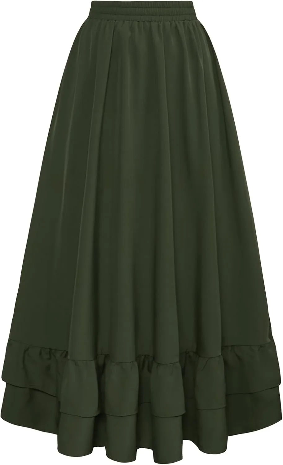 Scarlet Darkness Women Renaissance Skirt Medieval Ruffle Layered Maxi Skirts