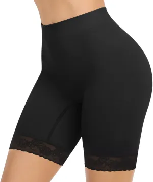 SIMIYA Women's Slip Shorts for Under Dresses, Anti-Chafing Boyshorts Panties Seamless Stretch Lace Underwear