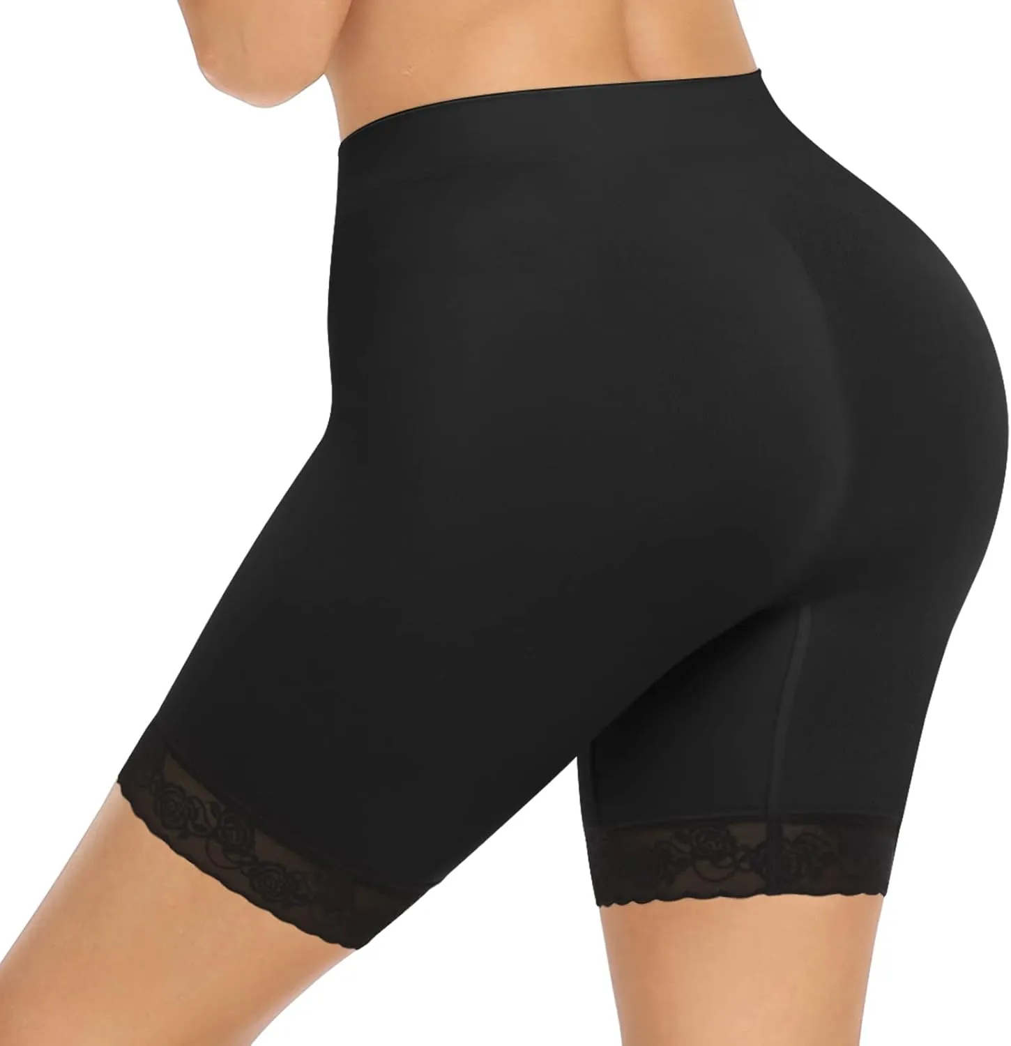 SIMIYA Women's Slip Shorts for Under Dresses, Anti-Chafing Boyshorts Panties Seamless Stretch Lace Underwear
