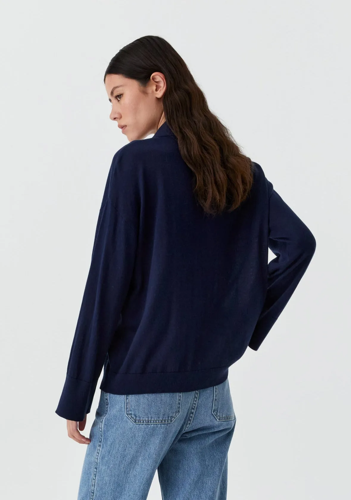 Skye Knit Polo_Navy