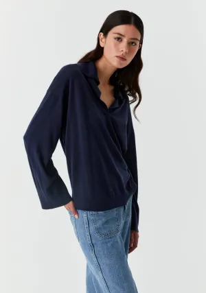 Skye Knit Polo_Navy