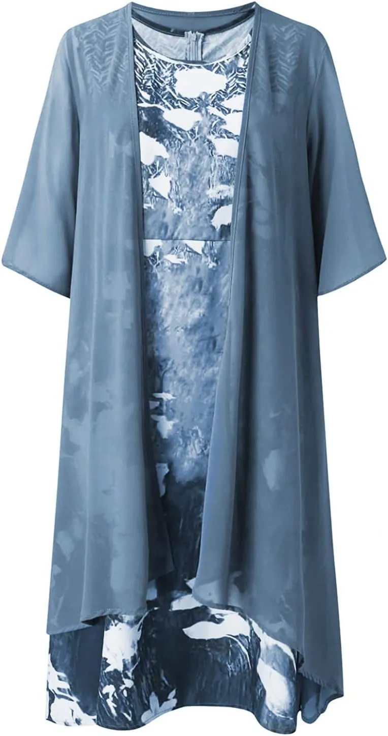 Summer Dresses for Women 2025 Wedding Guest Dresses for Women Chiffon 2 Piece Dress Sets Mother of The Bride Dresses
