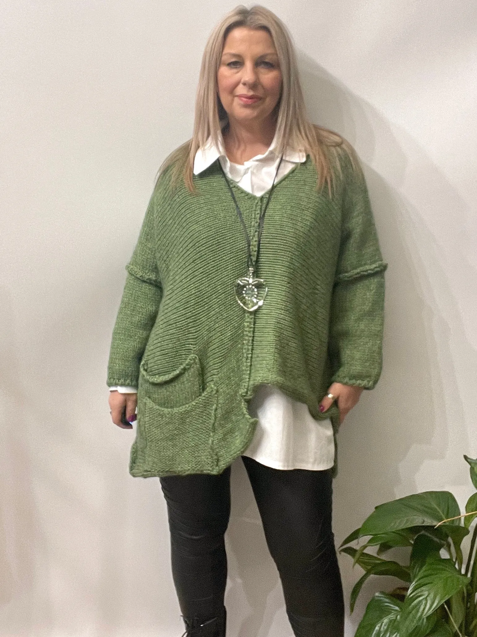 The Harper Chunky Cut out Knit Pocket Detail Jumper