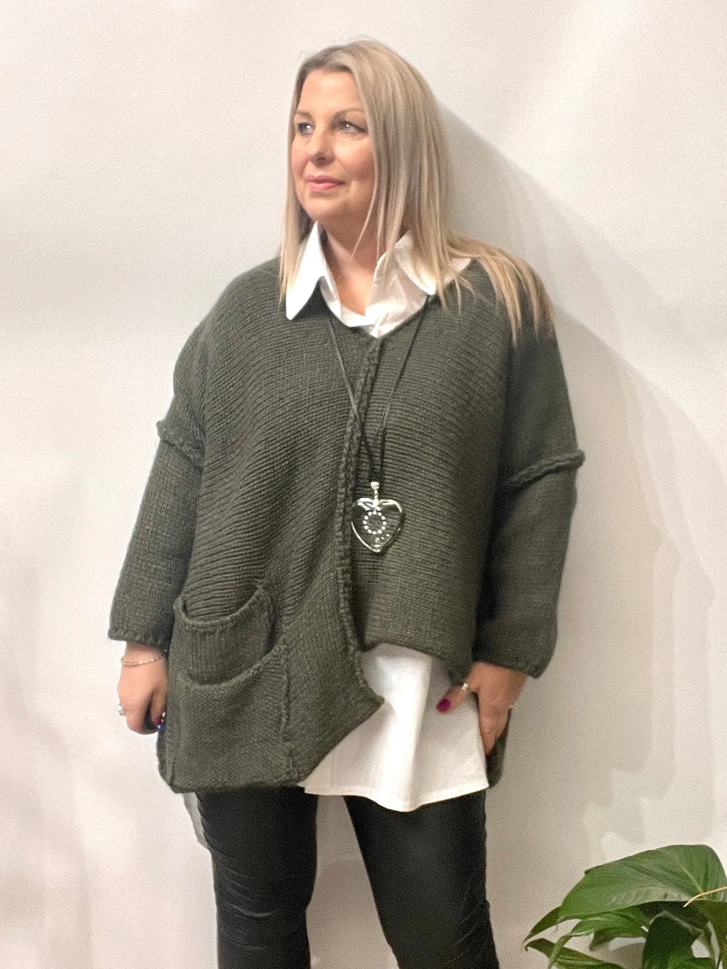 The Harper Chunky Cut out Knit Pocket Detail Jumper