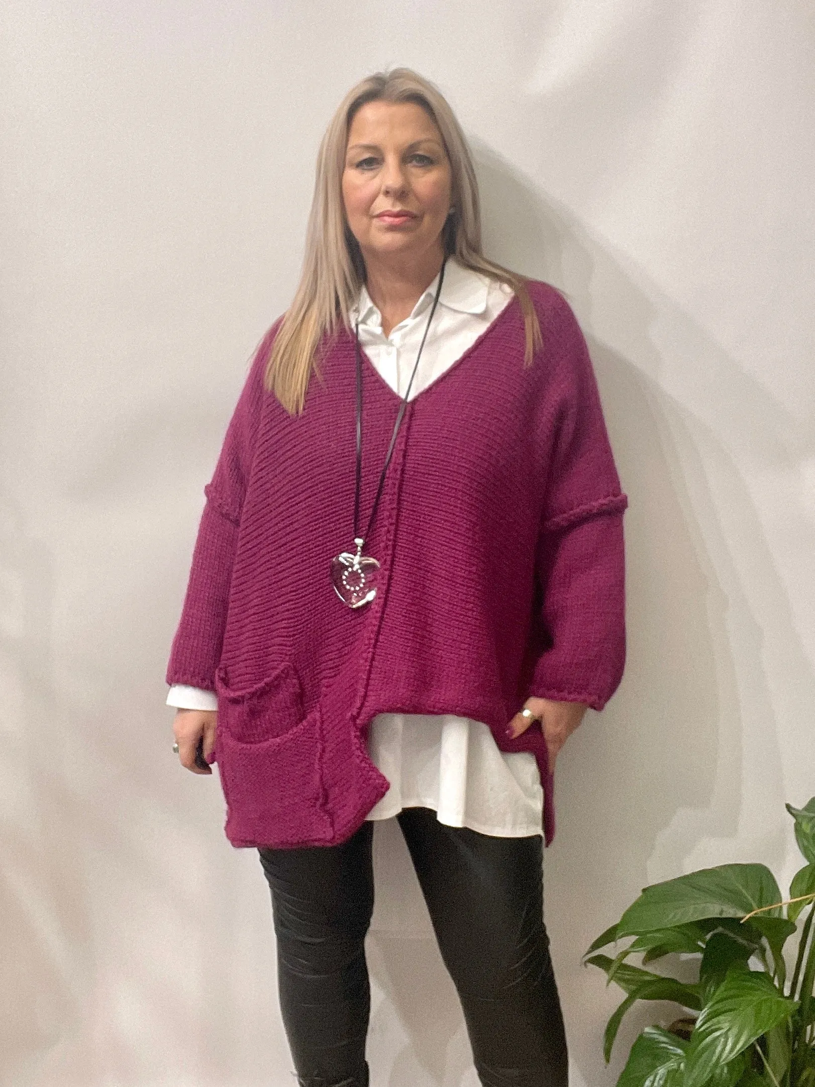 The Harper Chunky Cut out Knit Pocket Detail Jumper