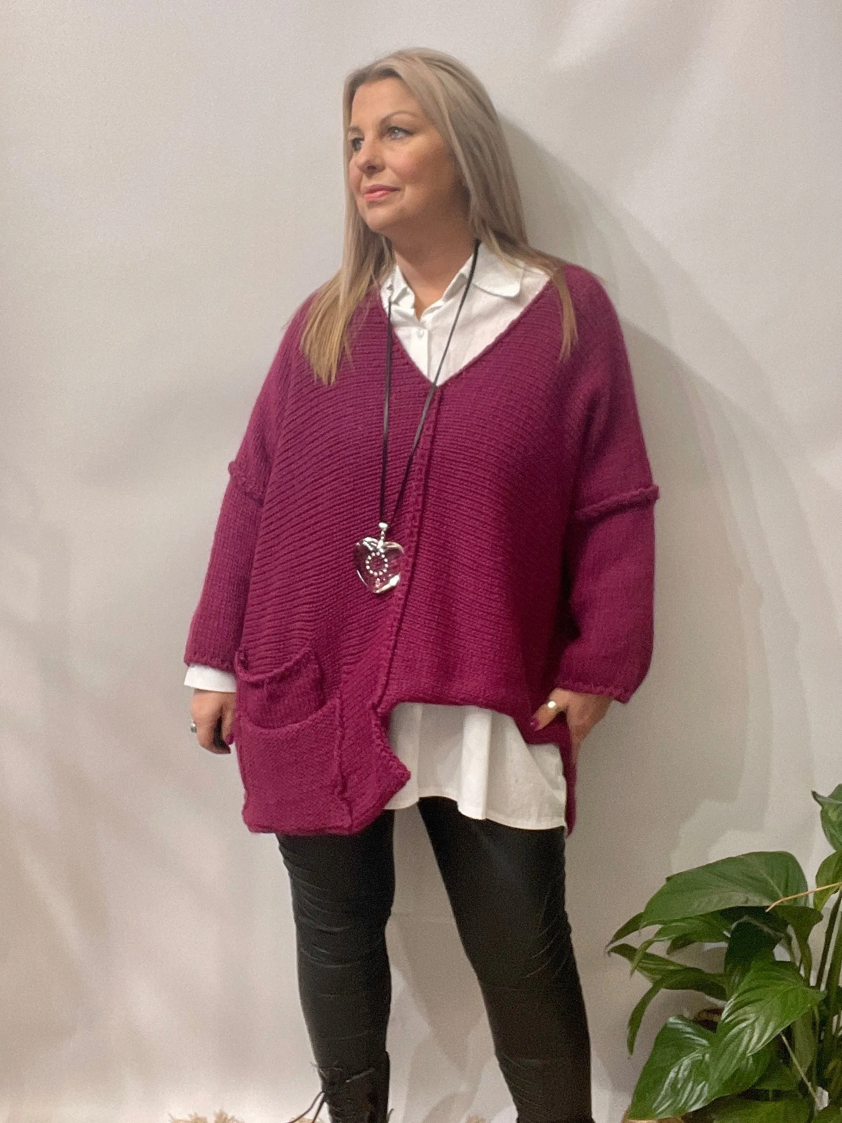The Harper Chunky Cut out Knit Pocket Detail Jumper