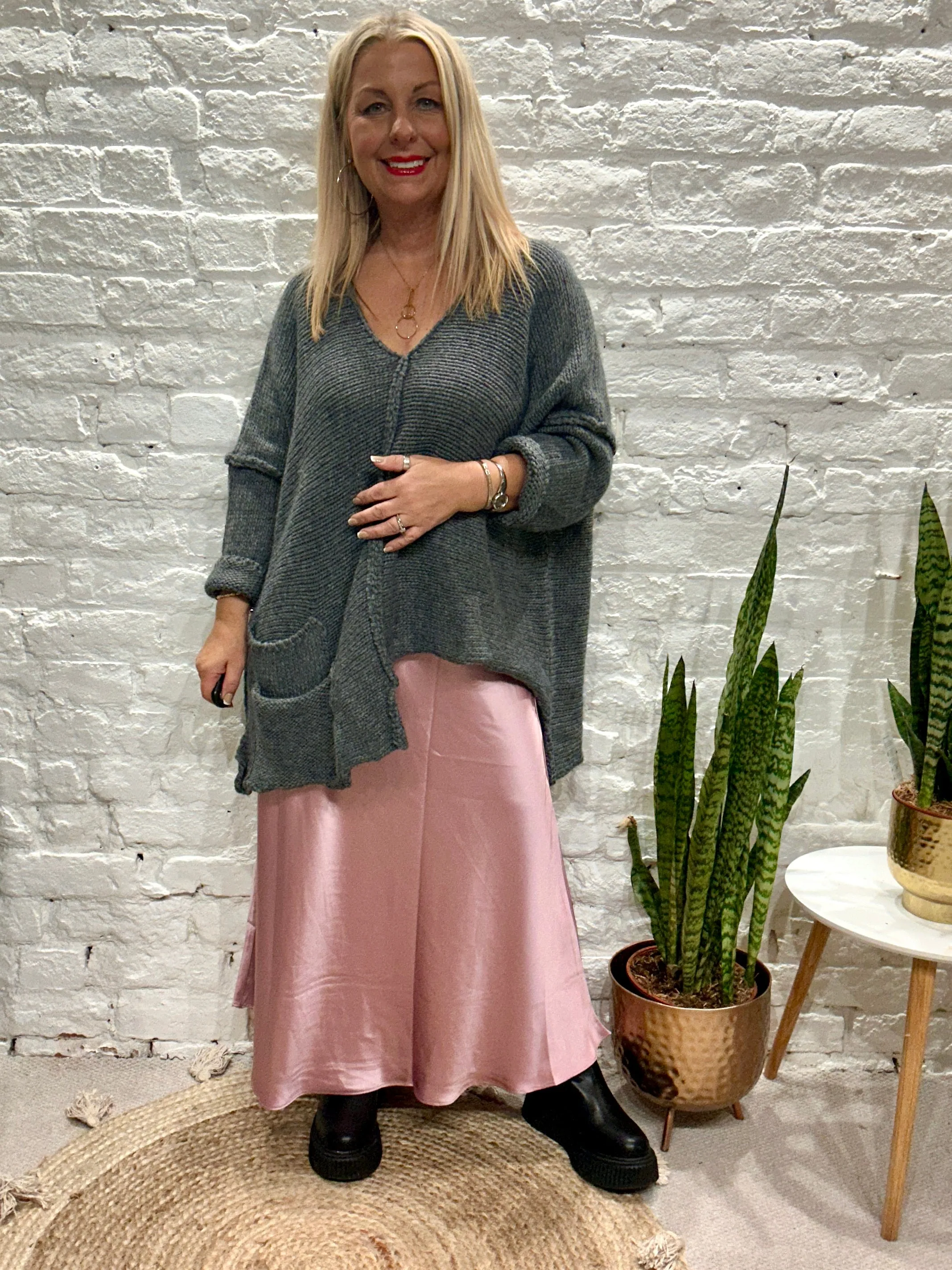 The Harper Chunky Cut out Knit Pocket Detail Jumper