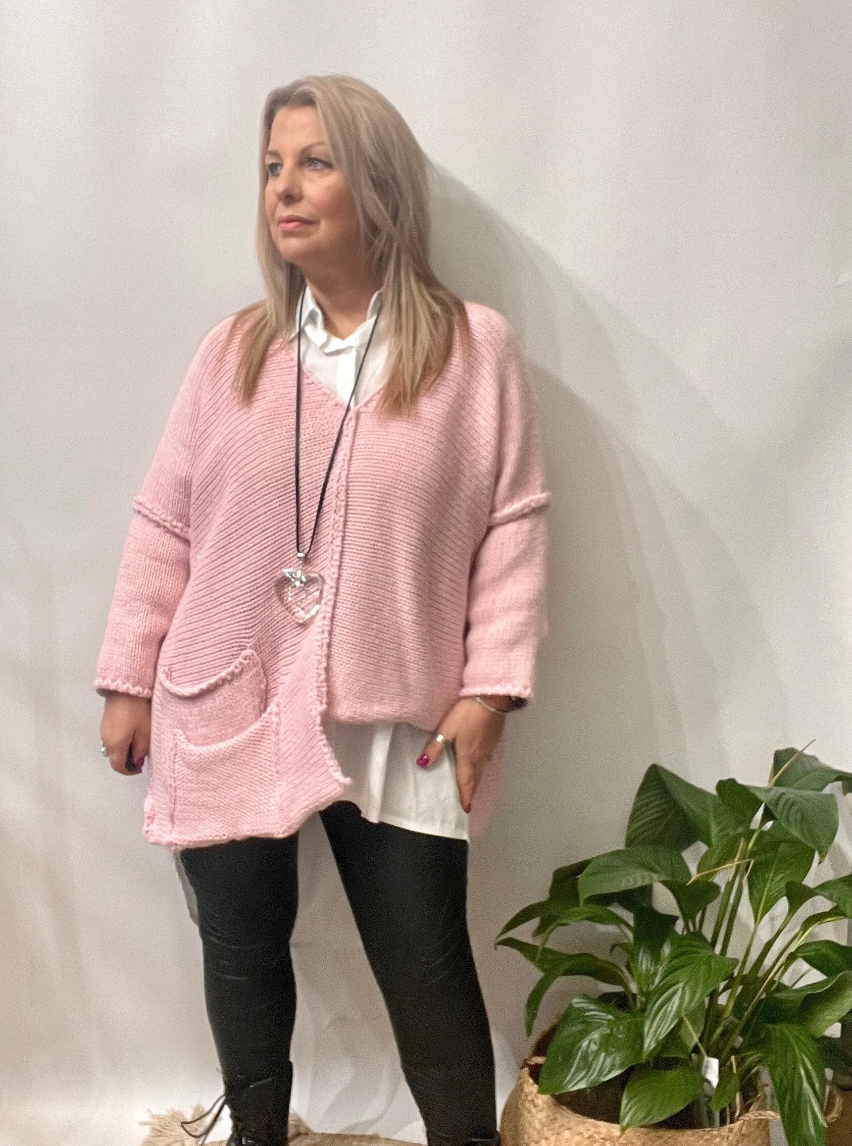 The Harper Chunky Cut out Knit Pocket Detail Jumper