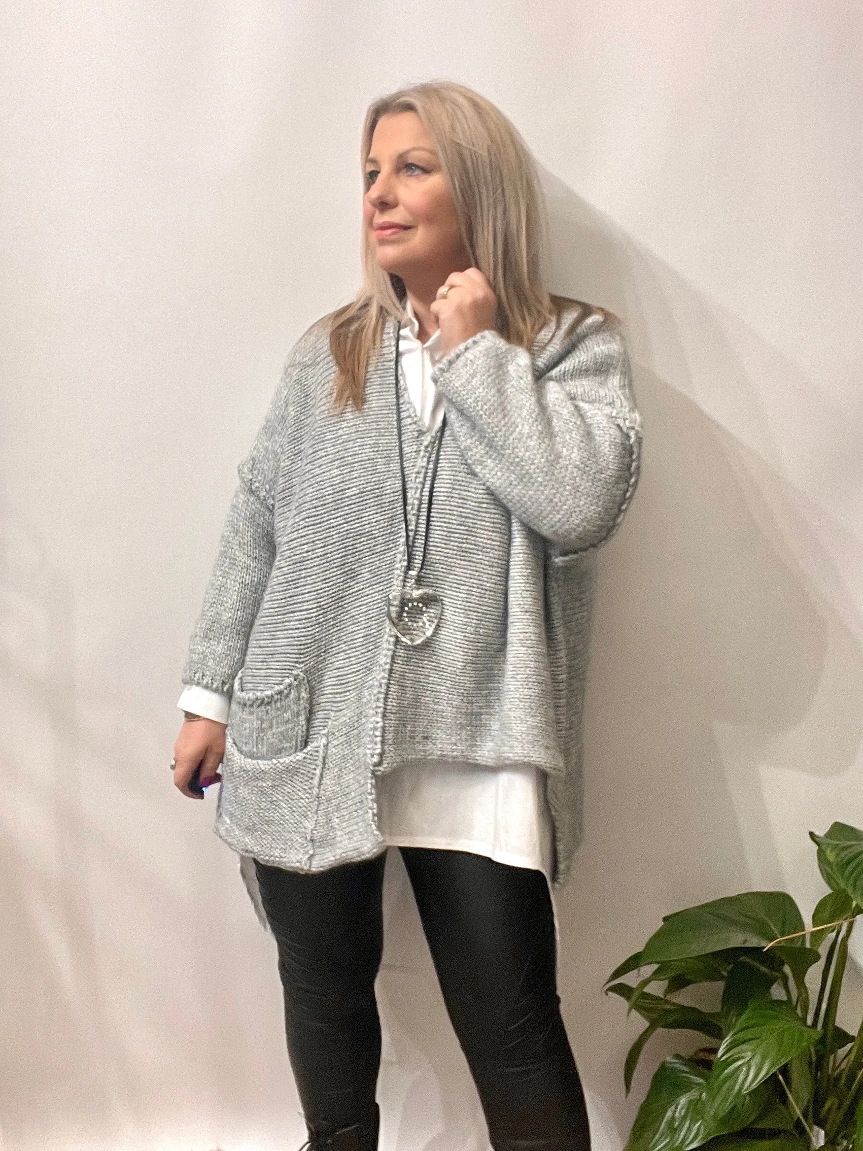 The Harper Chunky Cut out Knit Pocket Detail Jumper