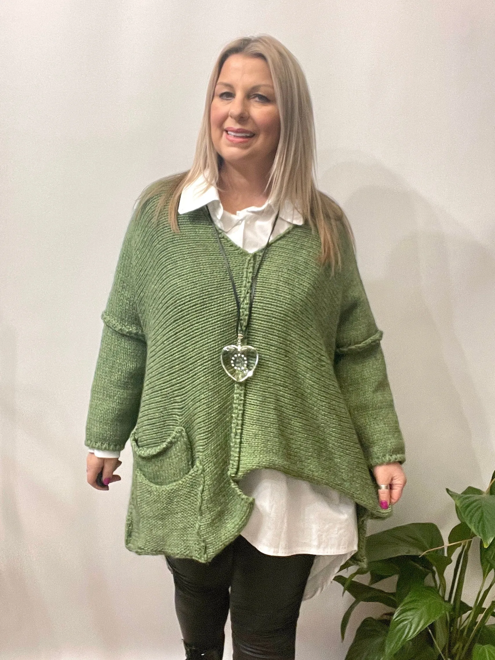 The Harper Chunky Cut out Knit Pocket Detail Jumper