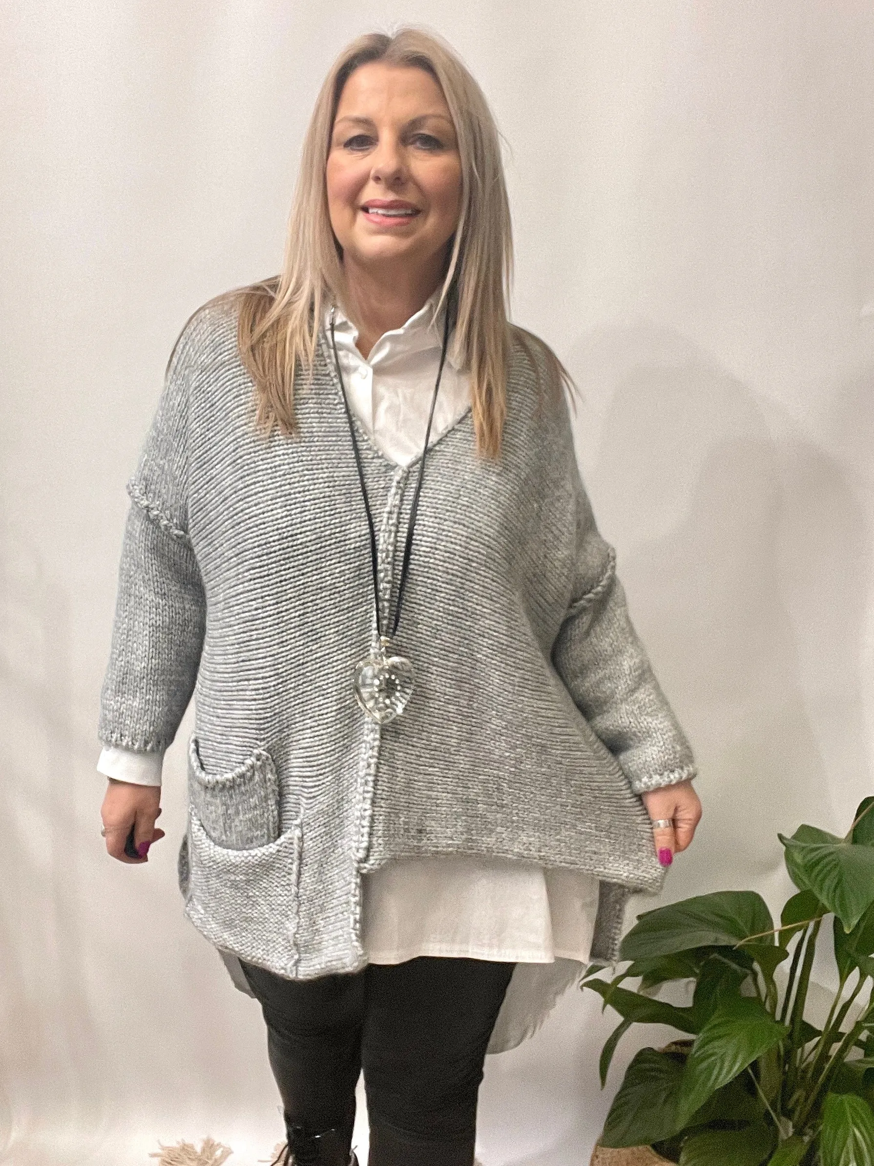 The Harper Chunky Cut out Knit Pocket Detail Jumper