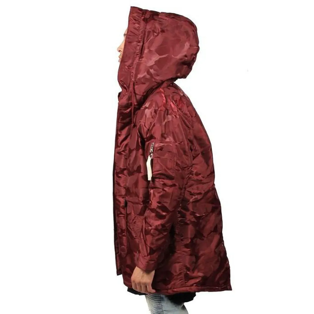 The Tonal Fatigue Fishtail Parka in Burgundy