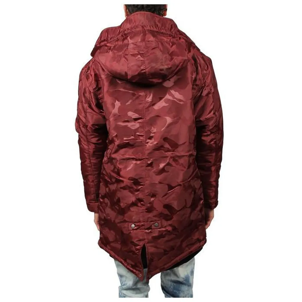 The Tonal Fatigue Fishtail Parka in Burgundy