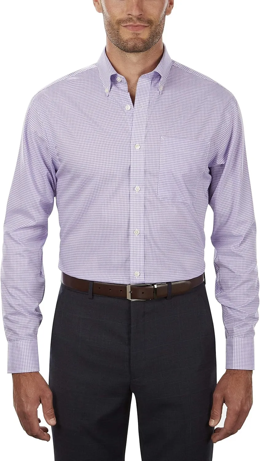 Tommy Hilfiger Men's Regular Fit Non Iron Gingham Dress Shirt - Amazon Exclusive