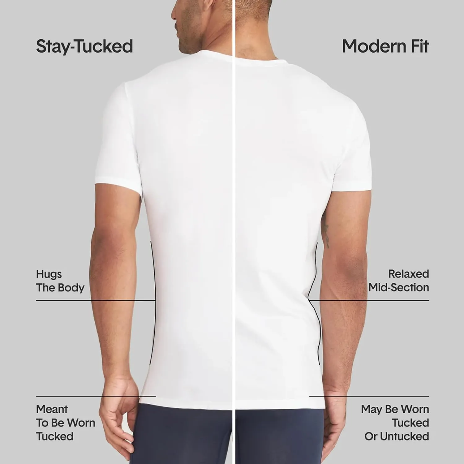 Tommy John Men's High V Neck Undershirt, Second Skin Fabric, Slim Fit T-Shirt with Stay Tuck Design
