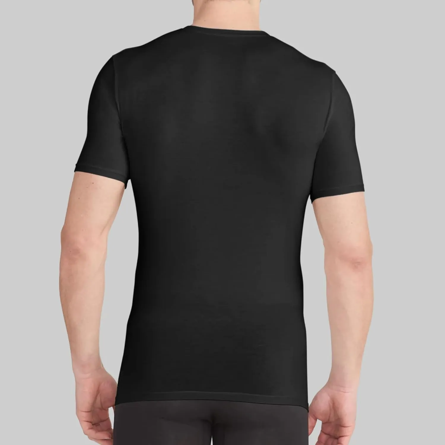 Tommy John Men's High V Neck Undershirt, Second Skin Fabric, Slim Fit T-Shirt with Stay Tuck Design