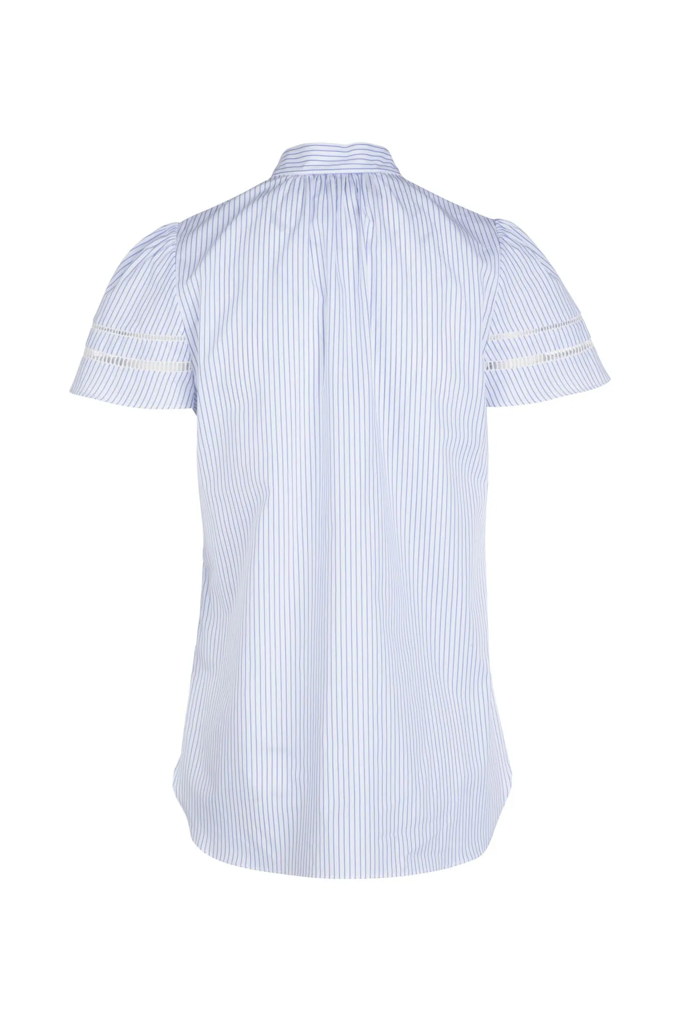 Trellis Blouse - Blue and White Stripe