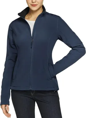 TSLA Women's Full-Zip Waterproof Softshell Jacket, Micro Fleece Jacket, Wind Proof Lightweight Jackets