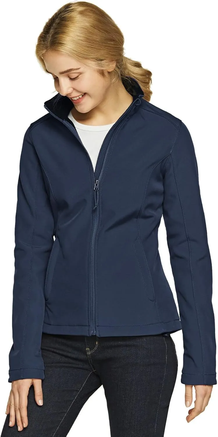 TSLA Women's Full-Zip Waterproof Softshell Jacket, Micro Fleece Jacket, Wind Proof Lightweight Jackets