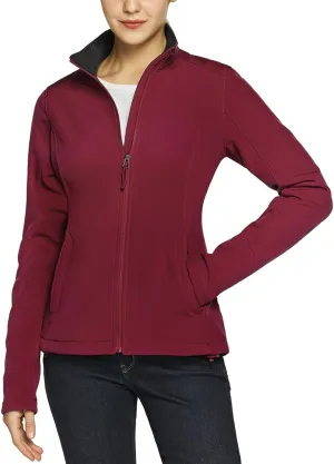 TSLA Women's Full-Zip Waterproof Softshell Jacket, Micro Fleece Jacket, Wind Proof Lightweight Jackets