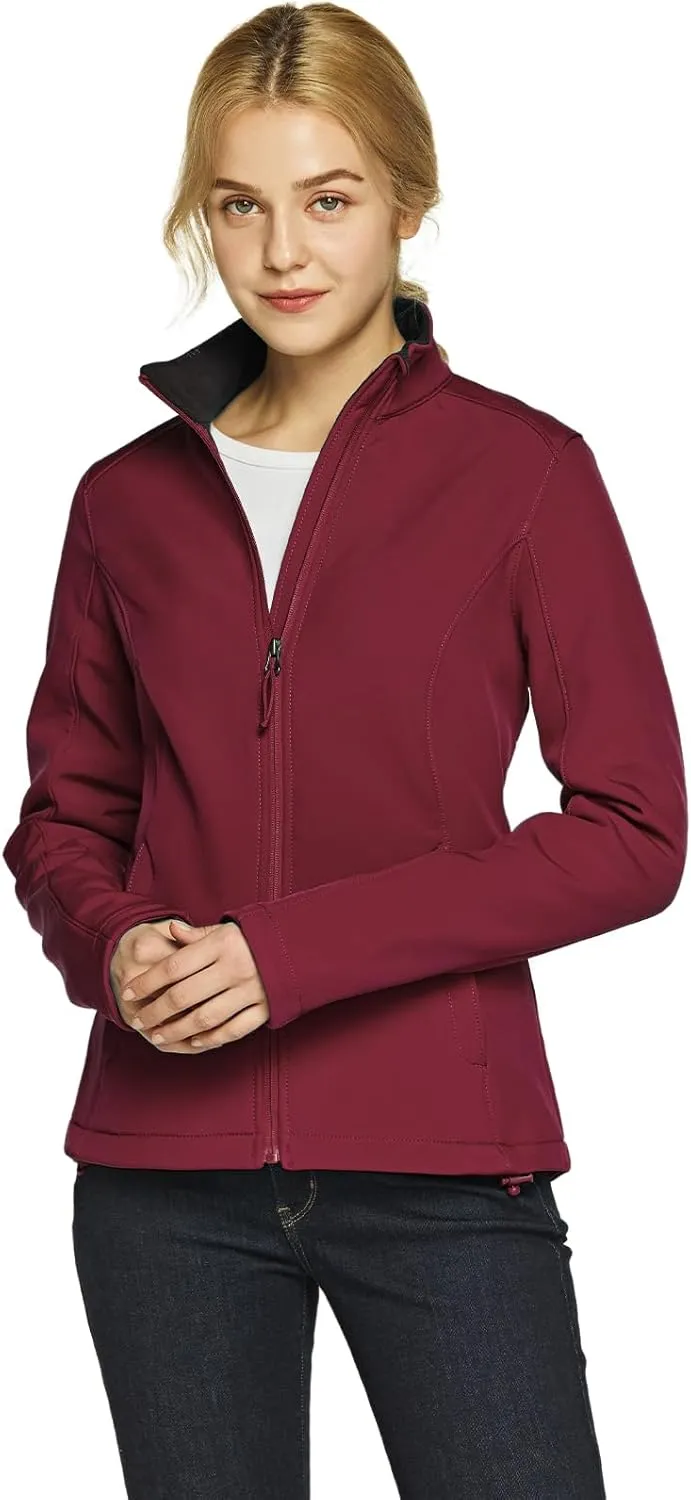 TSLA Women's Full-Zip Waterproof Softshell Jacket, Micro Fleece Jacket, Wind Proof Lightweight Jackets