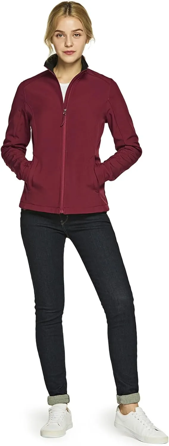 TSLA Women's Full-Zip Waterproof Softshell Jacket, Micro Fleece Jacket, Wind Proof Lightweight Jackets