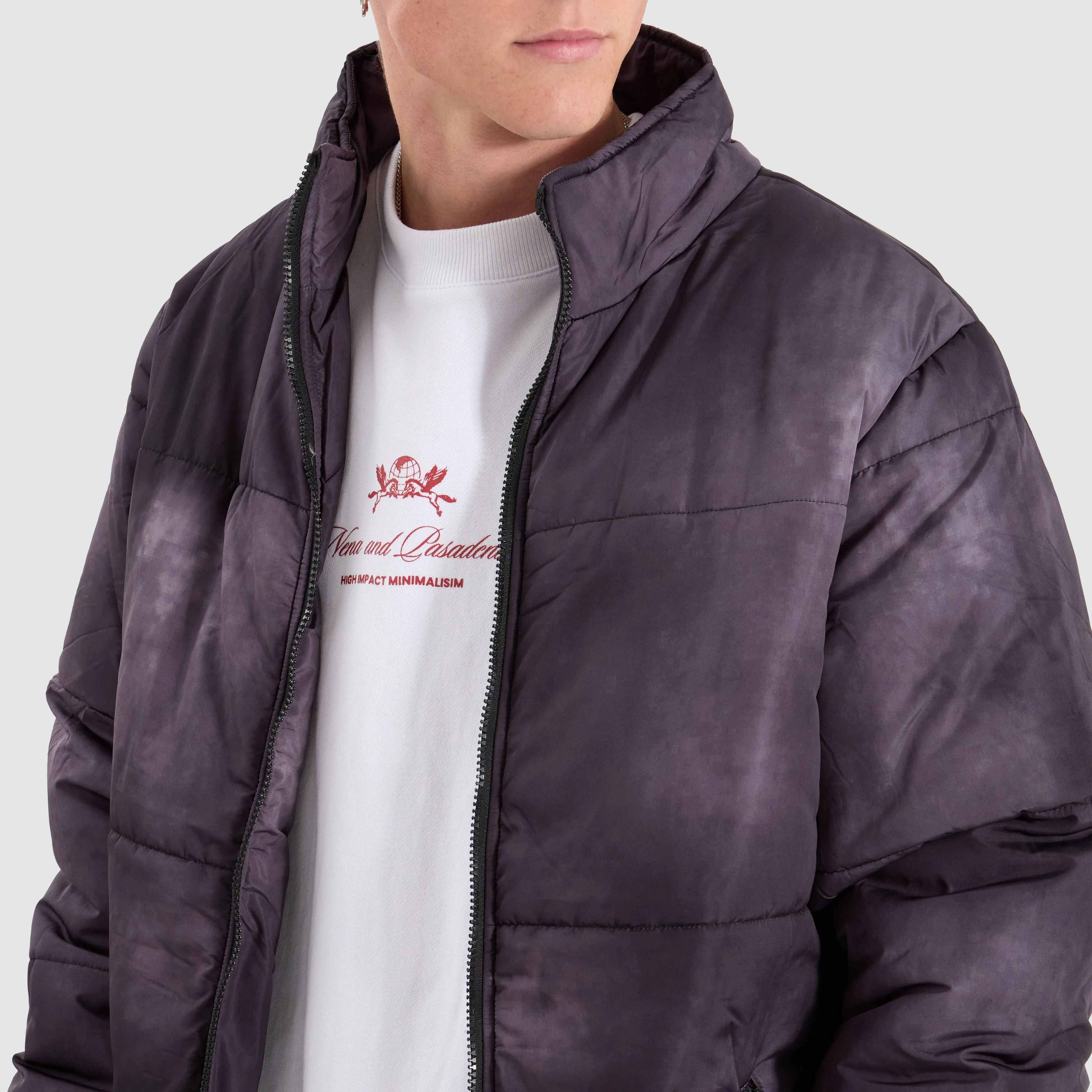 Wave Dye Puffa Jacket Black