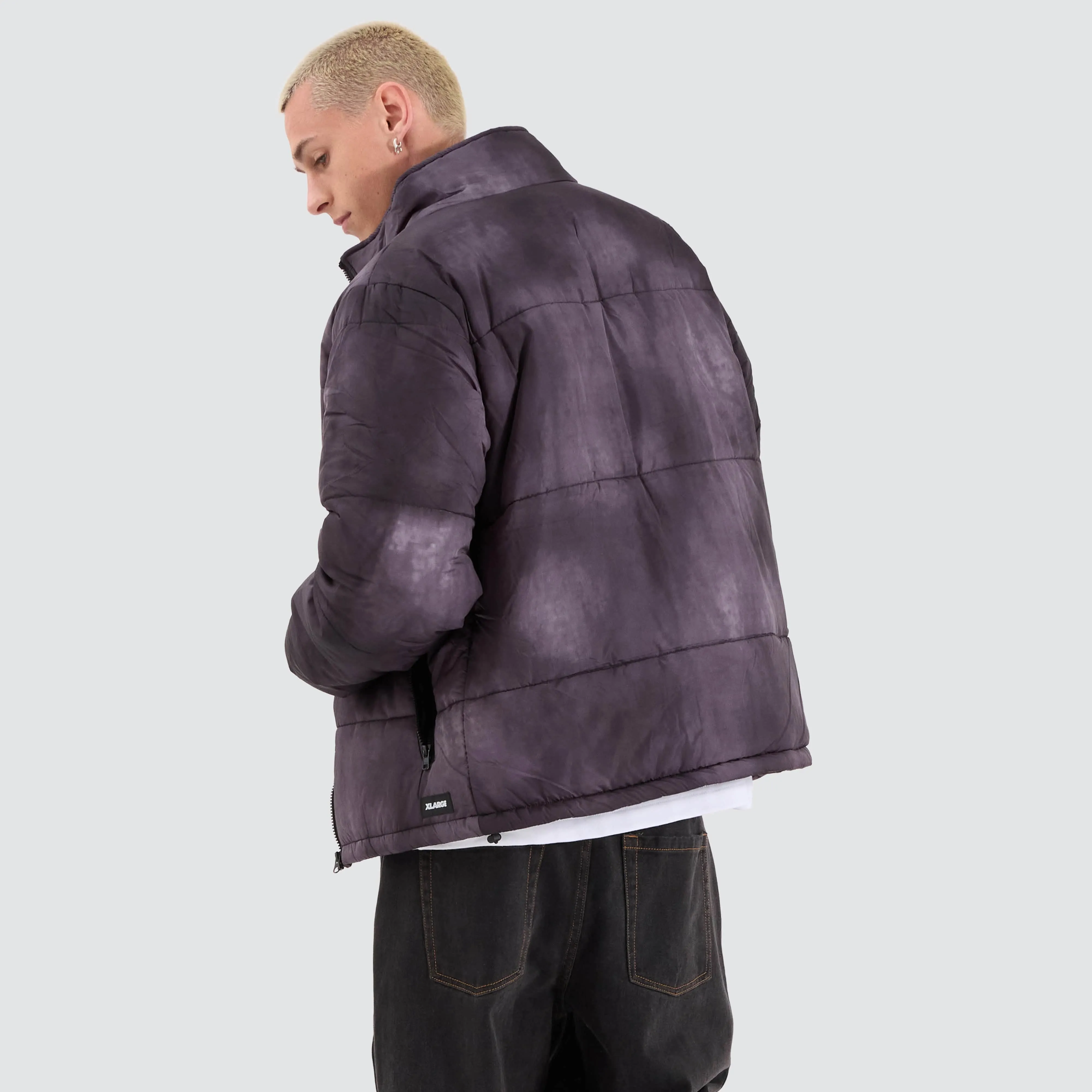Wave Dye Puffa Jacket Black