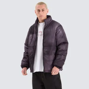 Wave Dye Puffa Jacket Black