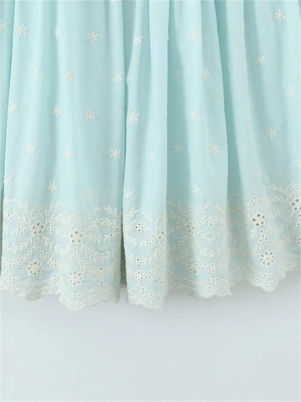 Women Lace Floral Patchwork Midi Skirt Vintage High Waist Casual Skirts