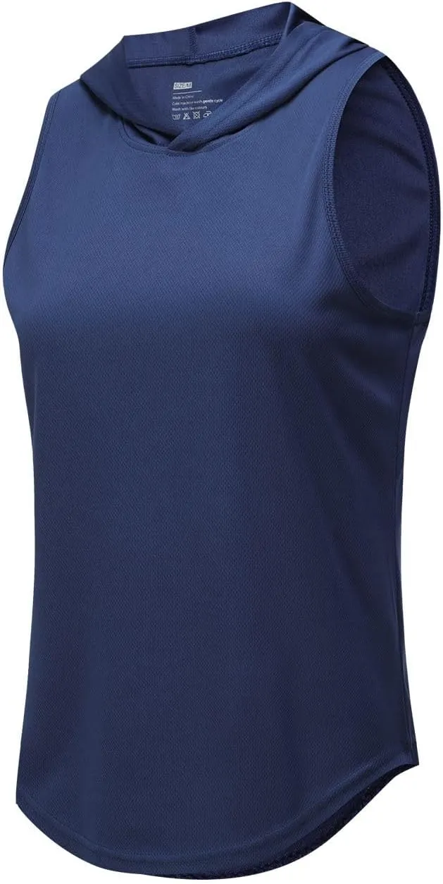 Women's Activewear Tank Tops Workout Sleeveless Hooded Tanks Camis Quickly Dry Gym Running Yoga Active Shirts Tees