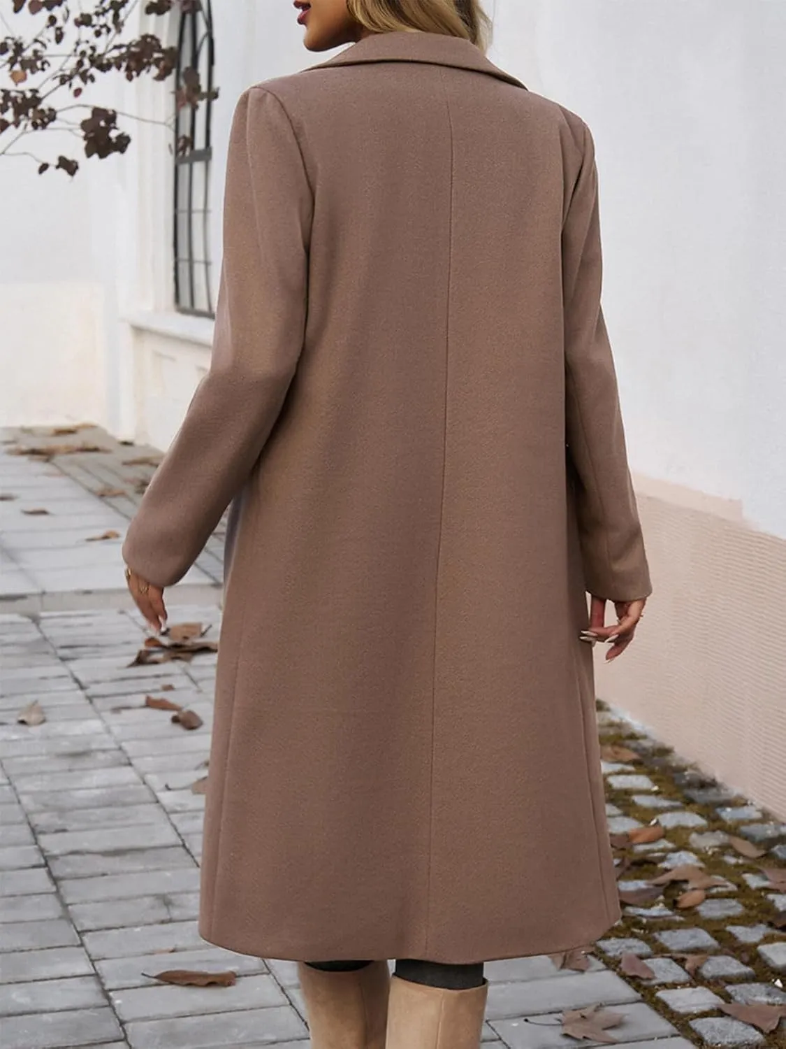 Women's Cardigan Flip Collar Single Breasted Pea Coats Winter Trench Overcoat Long Jackets