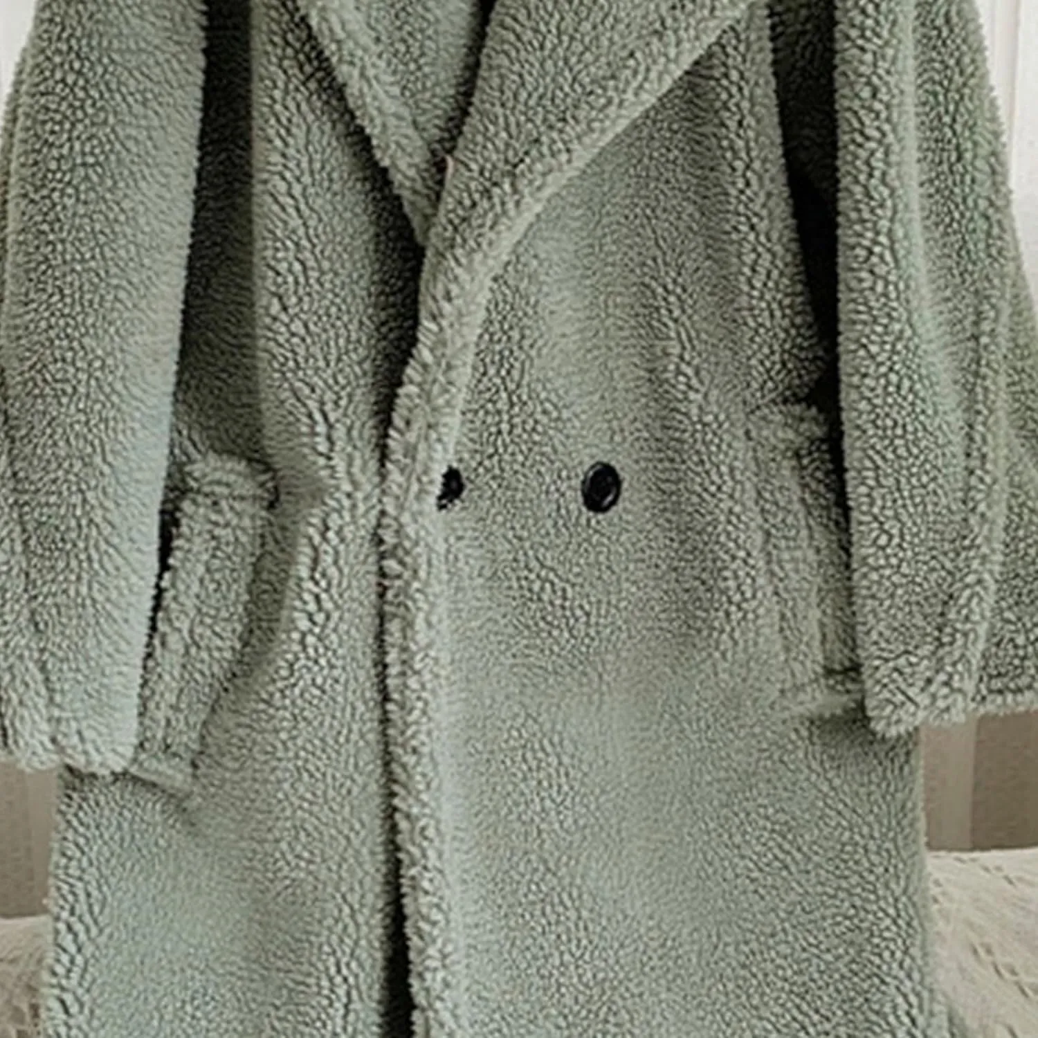 Women's Fleece Lapel Collar Trench Coat Open Front Long Cardigan Overcoat Winter Warm Outwear Jackets