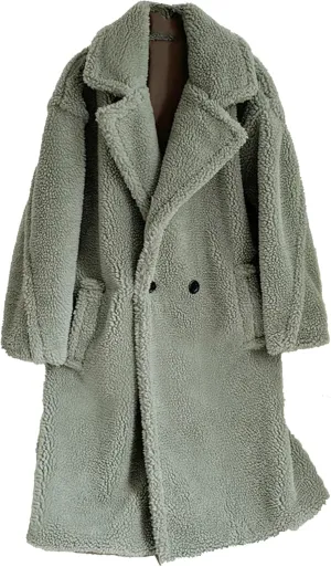 Women's Fleece Lapel Collar Trench Coat Open Front Long Cardigan Overcoat Winter Warm Outwear Jackets