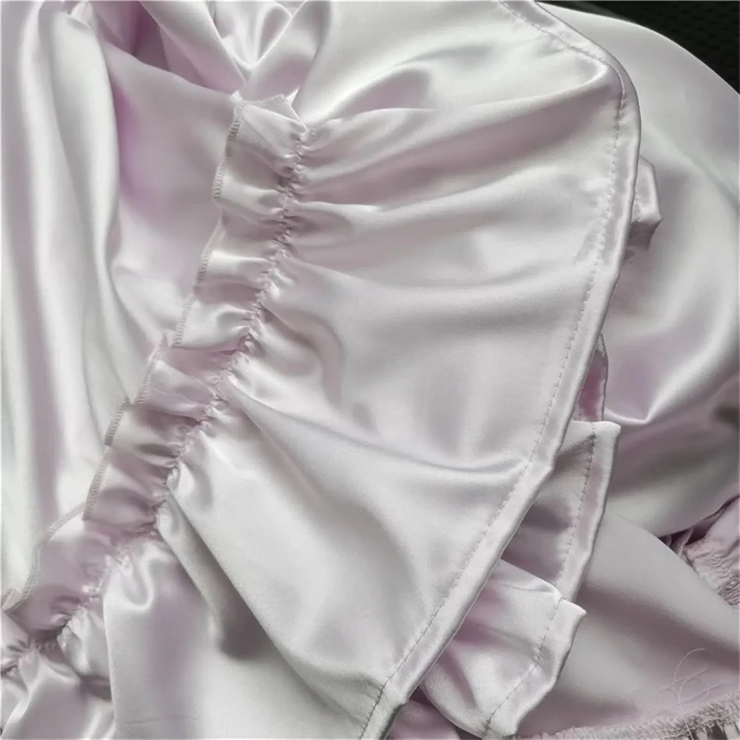 Women's Midi Skirts Casual Satin Elastic Waist Pleated A-Line Layered Ruffles Party Skirts